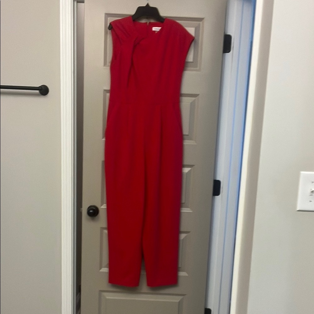 Calvin Klein Red Sleeveless Jumpsuit